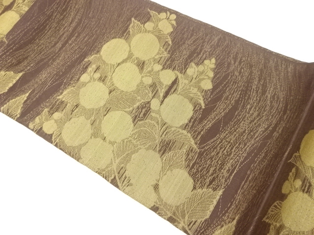 JAPANESE FUKURO OBI FOR SUMMER / WOVEN ABSTRACT FLOWER / BY ORIETSU